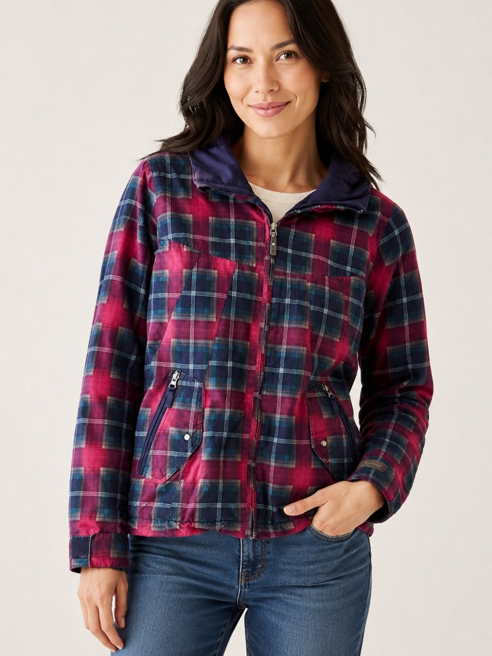 Burton Dryride Da Nang women's hooded plaid snowboarding jacket